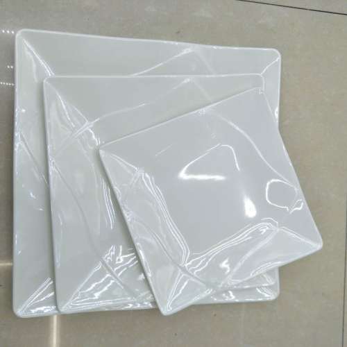 Melamine Tableware Imitation Porcelain Hot Pot Tableware Plastic Plate Square Dish Flat Plate 