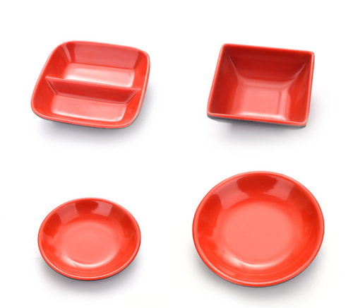 red and black two-color condiment saucer seasoning dish saucer dish multi-purpose dip dish vinegar dish dish wholesale