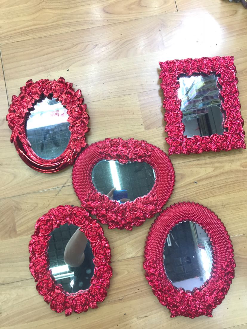 潮款喜庆大红色高档电镀镜