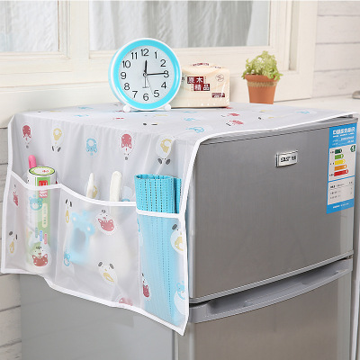 The refrigerator cover is transparent waterproof and anti-lampblack covers The refrigerator towel can cover The towel to use The bag.