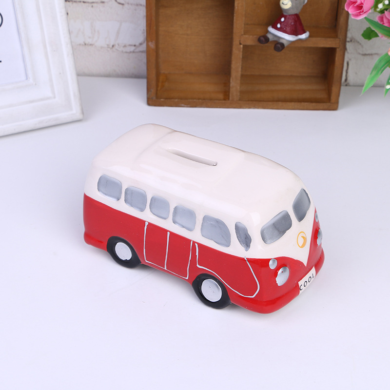 韩版创意新款汽车存钱罐 陶瓷工艺品储蓄罐儿童礼品批发 定制
