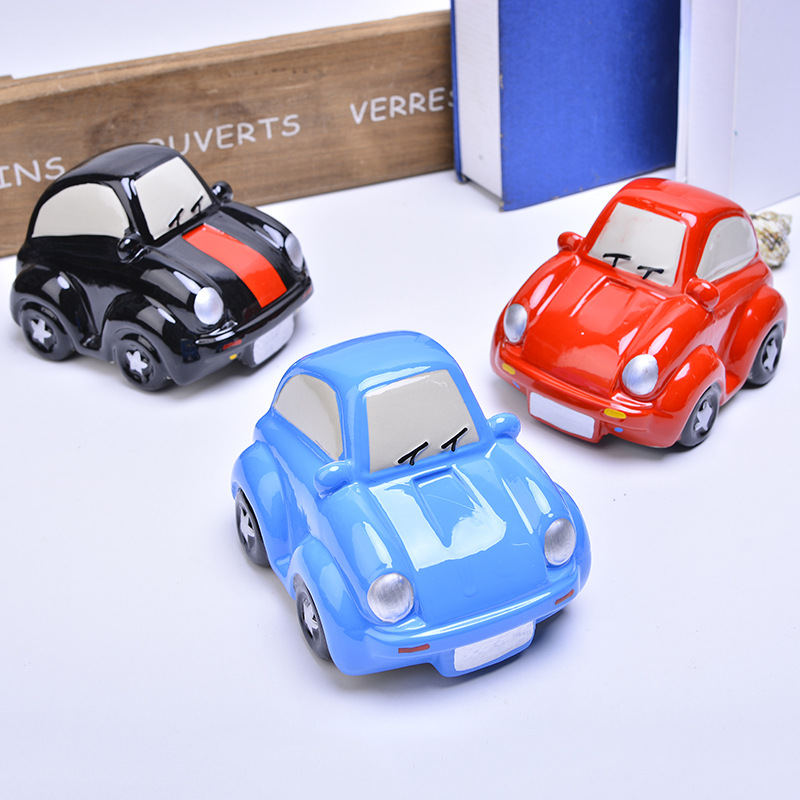 2017热销创意儿童陶瓷玩具工艺品 仿真汽车存钱罐卡通小号储蓄罐