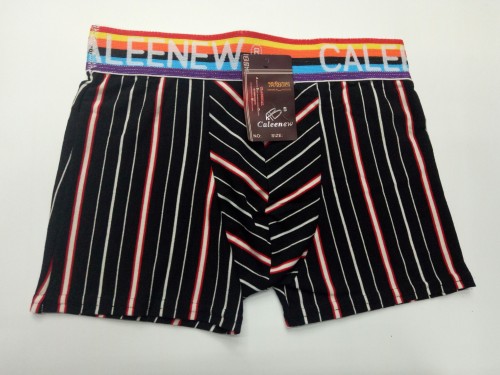 Men‘s Striped Boxer Briefs， fashion Sports Polyester Cotton Boxers 