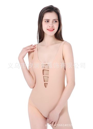 European and American New One-Piece Swimsuit Sexy Multi-Rope Strap Hollow Strap Slimming Conservative European and American Foreign Trade Bikini 