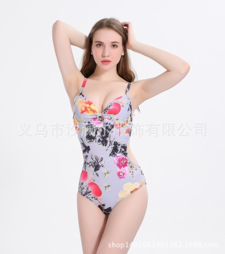 swimsuit european and american foreign trade new one-piece swimsuit ink painting printing bikini l168862