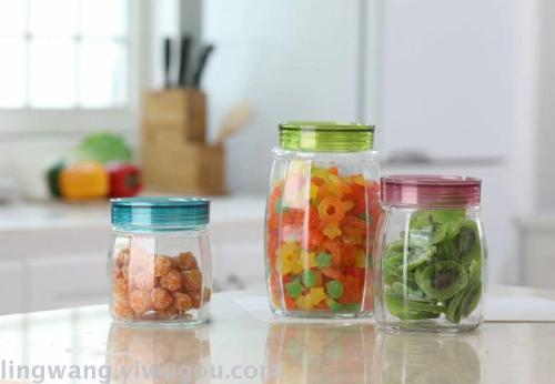 Yushang Diamond-Shaped Glass Sealed Jar Food Jar Storage Jar