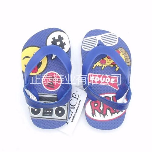 Customized Children‘s Smiley Face Baby Flip-Flops PE Sandals