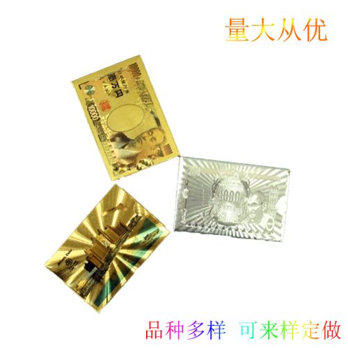 Gold Foil Poker Foreign Trade Card Playing Cards Color Yen Tuhao Gold Waterproof Poker Frosted