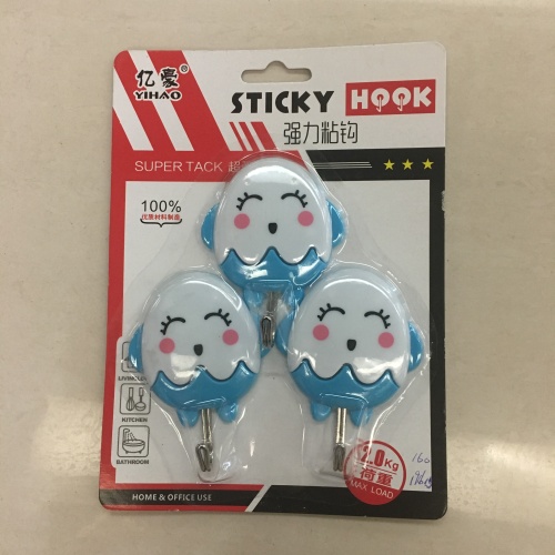 Smiley Face Sticky Hook Suction Cup Sticky Hook Three Pack