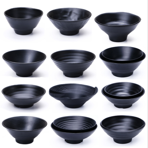 Melamine Tableware Black A5 Frosted Restaurant Japanese and Korean Style Hot Pot Sauce Food Bowl Seasoning Soup Bowl Hotel Cuisine Small Bowl