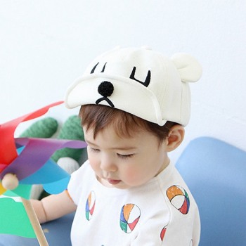 韩版秋冬婴儿遮阳帽U眼小狗纯棉布帽宝宝鸭舌