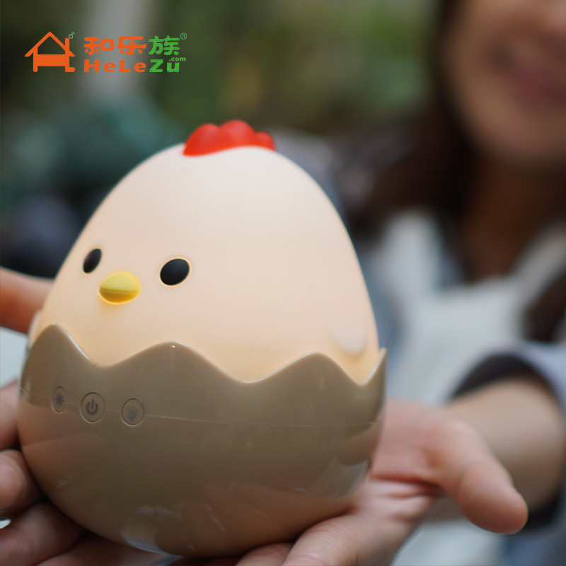 创意蛋壳鸡硅胶灯USB触摸台灯LED氛围小夜灯