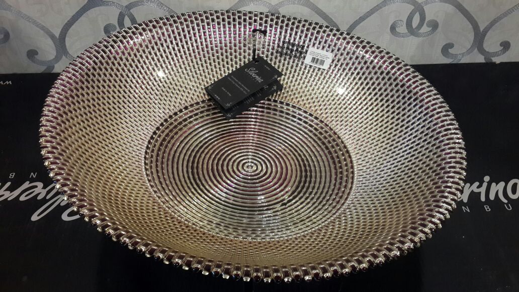 玻璃圆珠盘子 果盘 西餐婚庆主盘 干果盘