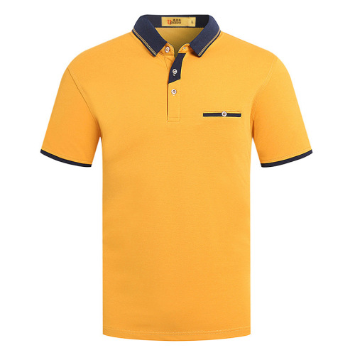 Men‘s Advertising Polo Shirt Summer New Short-Sleeved T-shirt Cultural Shirt Custom Logo Middle-Aged Business