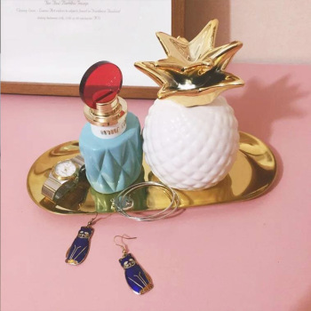 外贸欧式存钱罐陶瓷菠萝凤梨储蓄罐金色家居可