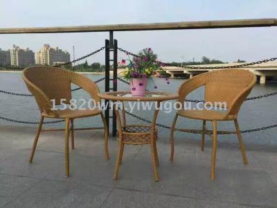Leisure furniture rattan chair imitation rattan weaving rattan outdoor table and chair outdoor furniture chair