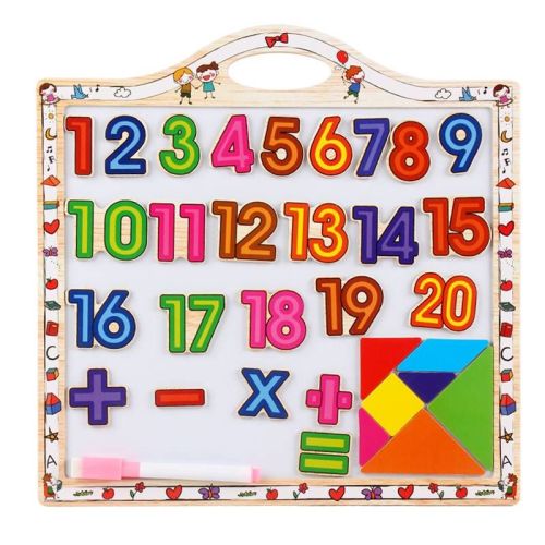 Wooden Numbers Magnetic Drawing Board Whiteboard