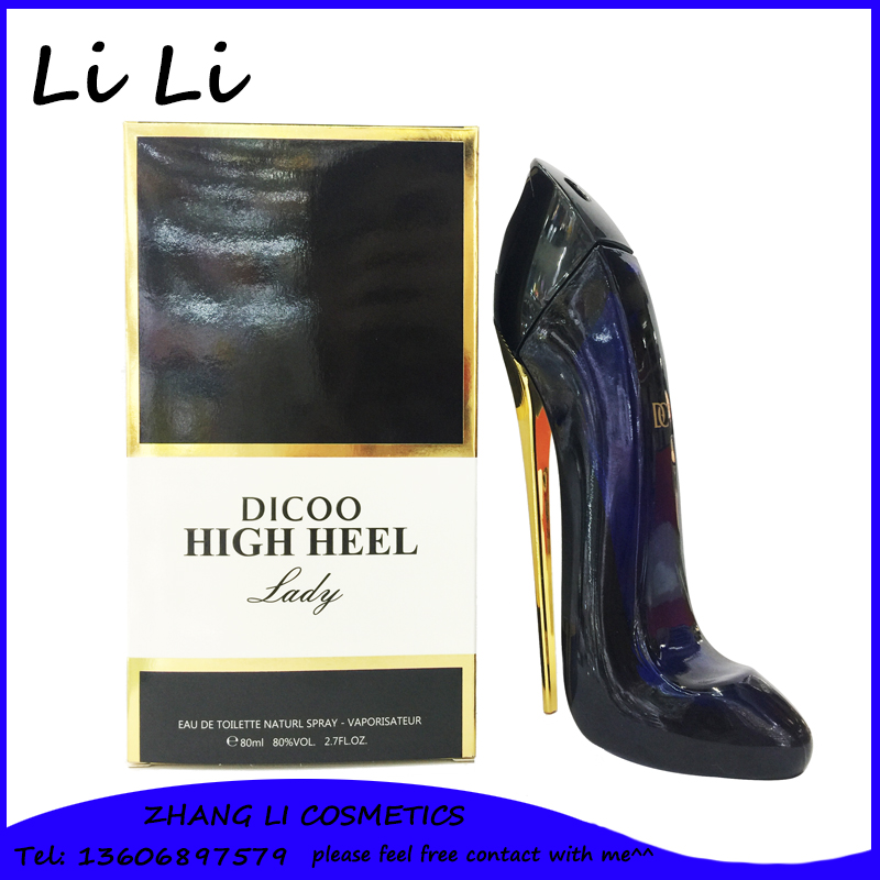 blue high heel perfume