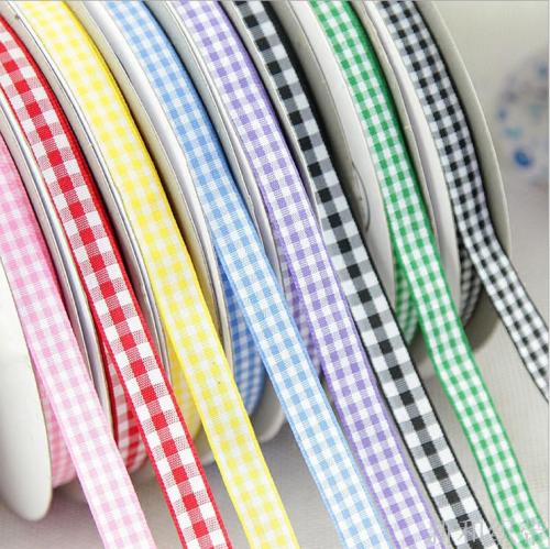 two-color red， white， blue and white plaid ribbon ribbon packaging accessories