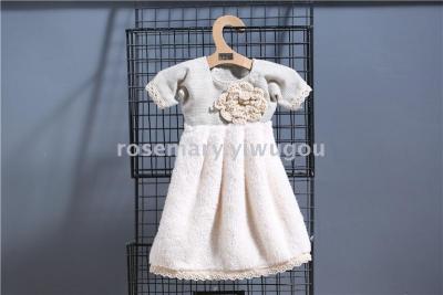 Lace wipe towel hanging lovely Korean super absorbent coralline skirt home hanging dry small clothes towel