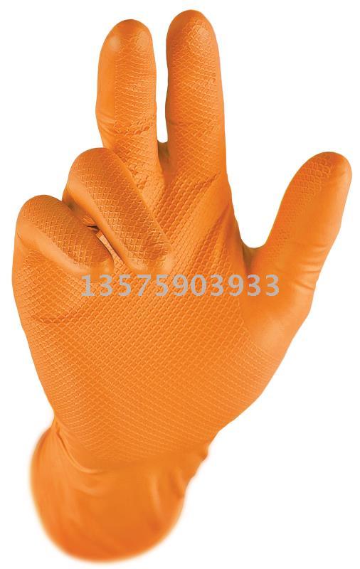 orange satin gloves