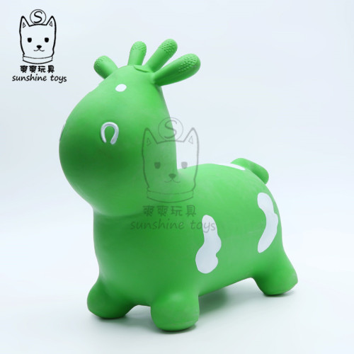 Environmental Protection Large Size Color Painted Cartoon Jumping Horse Inflatable Animal Children‘s Toys Wholesale Tasteless Kindergarten Can Bring Music