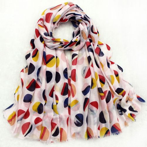 Colorful Dotted Prints Love Satin Cotton Fabric Scarf Wholesale Colorful Macaron Printed Shawl Various Colors