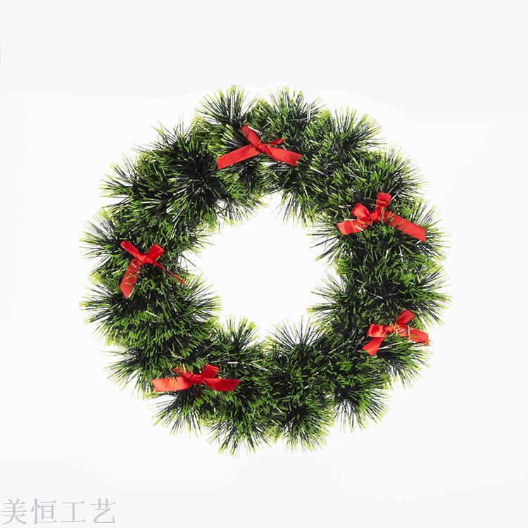 圣诞藤圈圣诞节装饰门挂花环幼儿园diy干花挂饰
