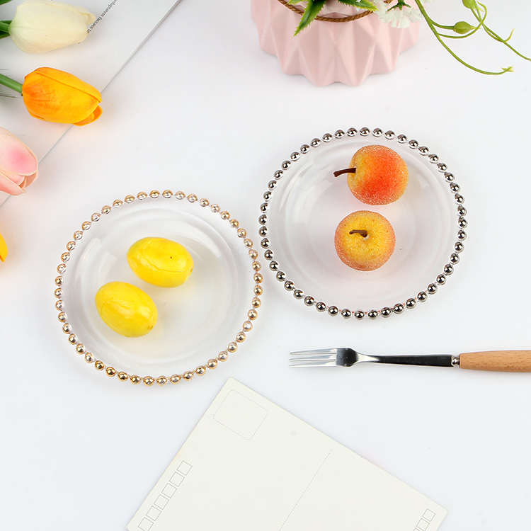 厂家定制彩色玻璃盘子 甩制色料玻璃盘子