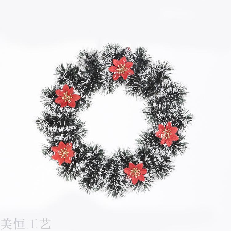 圣诞节装饰圣诞花环门饰藤条门挂橱窗挂饰场景布置