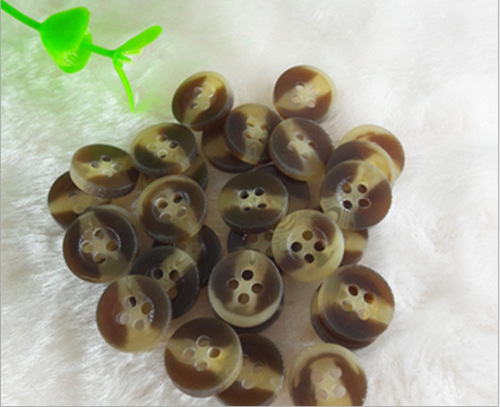 Promotion Factory Direct Supply Resin Double Color Coffee Button Part Spot Supply 