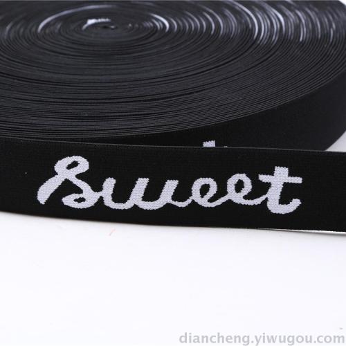 sweet english letter lifting elastic band jacquard elastic band headband accessories