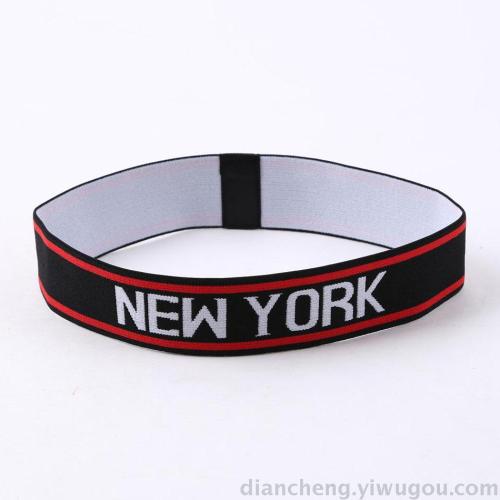 newyork letter sports hair band elastic elastic headband