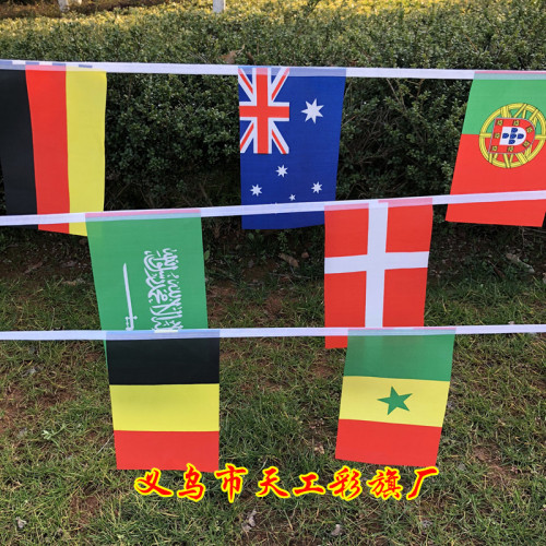 2018 World Cup Flag String Flags 14x 21cm No. 8 32 Strong Flag European Cup String Flags Hanging Flags