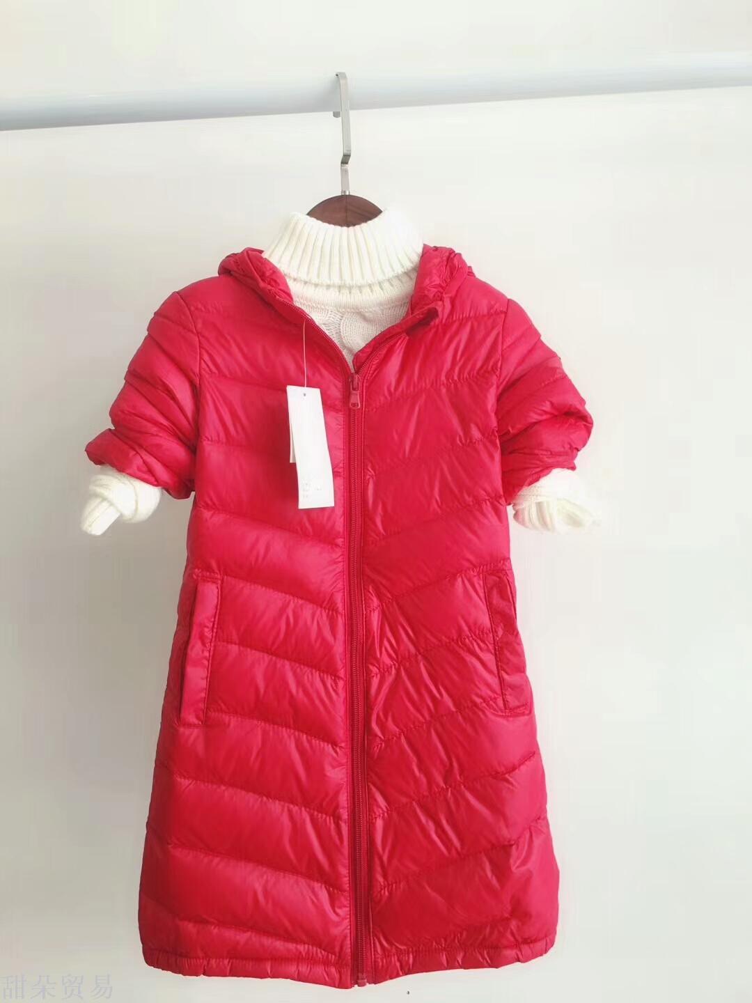 义乌购轻薄款国标80绒冬款长款羽绒服6色5码
