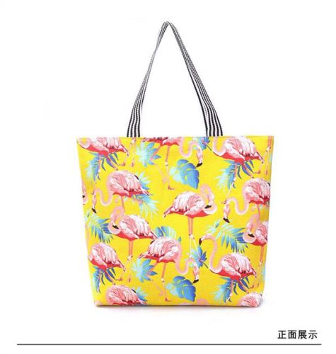 2018 Popular Flamingo Series Canvas Bag Shopping Bag Cloth Shoulder Bag Portable Women‘s Bag Factory Direct Sales