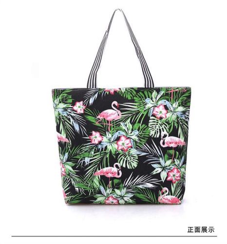 flamingo series canvas bag shoulder women‘s bag shopping bag factory direct sales large quantity discount