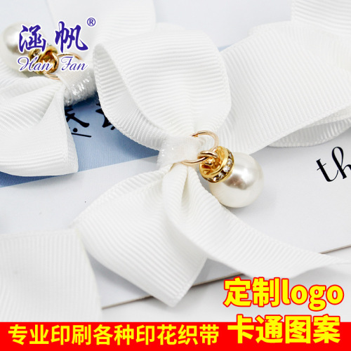 Ribbon Polyester Ribbon Hand Bow Pendant Pearl Bow Color Clothing Accessories Hair Accessories Color Diamond 
