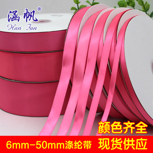 6mm-50mm multi-size rose red polyester ribbon wholesale high density ribbon ribbon