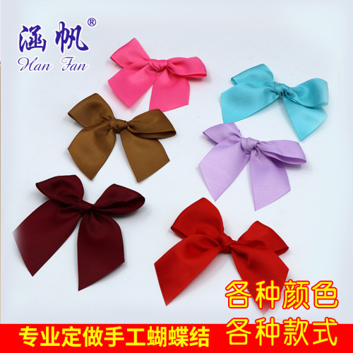 customized 4cm rib ribbon dovetail bow clothing hair accessories diy accessories factory