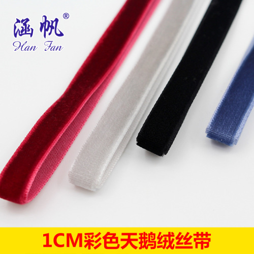 1cm Velvet Band Han Fan Ribbon DIY Ornament Accessories Handmade Material Velvet Ribbon Velvet Ribbon Flannel Belt