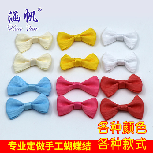 New Fabric Craft Small Jewelry Ribbed Band Small Bow Tie Handmade DIY Clothing Baby Decorative Headdress Accessories Wholesale