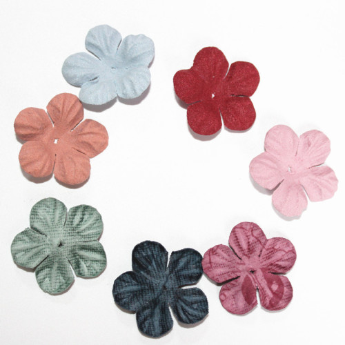korean microfiber flower diy handmade versatile embossed flower piece hair accessories headdress fabric jewelry accessories factory wholesale