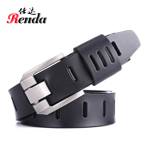 Factory Direct Sales New Genuine Leather Belt Men‘s Vintage Belt Foreign Trade Popular Style Pin Buckle Split Leather Belt
