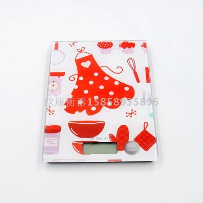 Electronic household kitchen scale/small platform scale/baking scale 5kg/1g high precision toughened glass sticker
