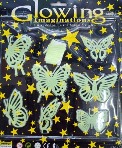 children‘s star moon cartoon animal smiley face luminous sticker plastic sheet blister packaging