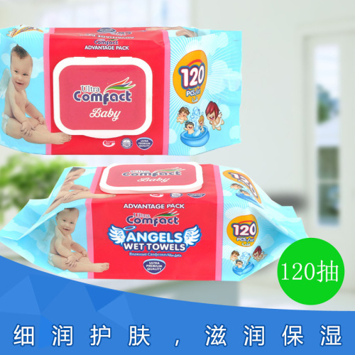I like to Wipe Baby Wipes 120 Pieces of Wet Wipes with Cover 120 Pieces of Baby Hand Mouth wet Tissue Factory Wholesale