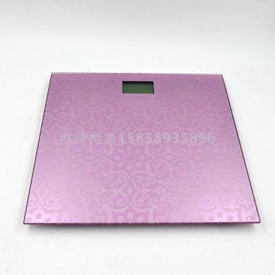 Popular fashion household toughened glass LED electronic scale human health 180kg weight jacquard european-style