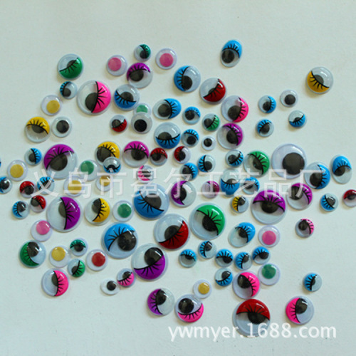 Toy Plastic Accessories Handmade DIY Colored Eyelashes Plastic Moving Eyes Doll Eyes Can Be Customization as Request