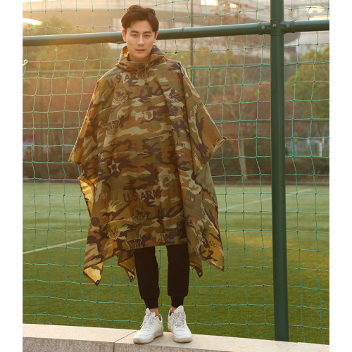 foreign trade new outdoor camouflage poncho hooded cloak fashion creative korean version waterproof coat factory wholesale